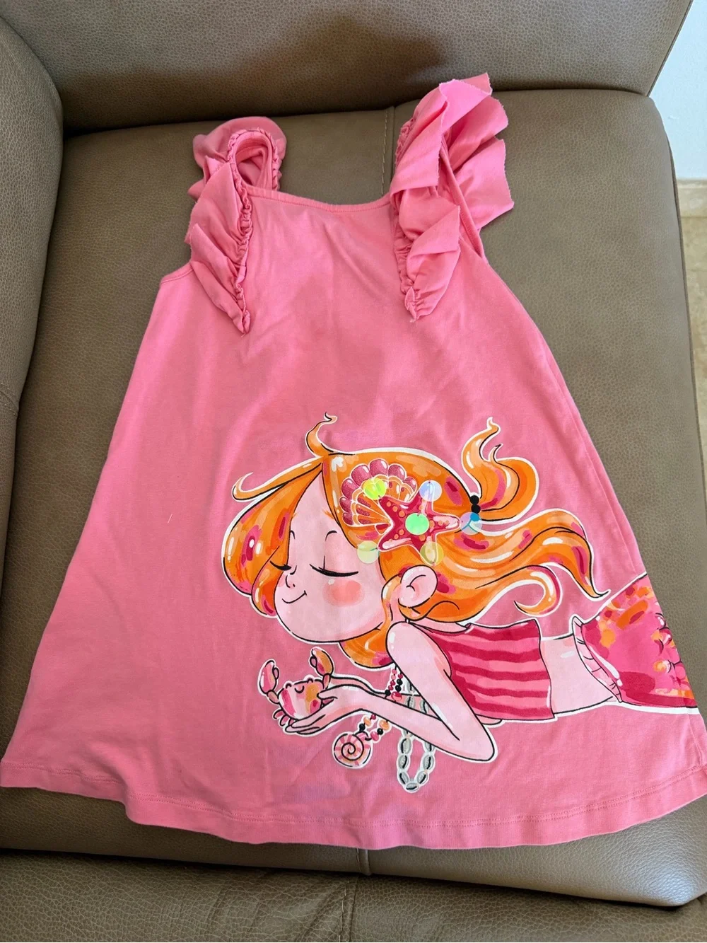 Mayoral pink Mermaid ruffled dress - printed dress Girls  with Whimsical